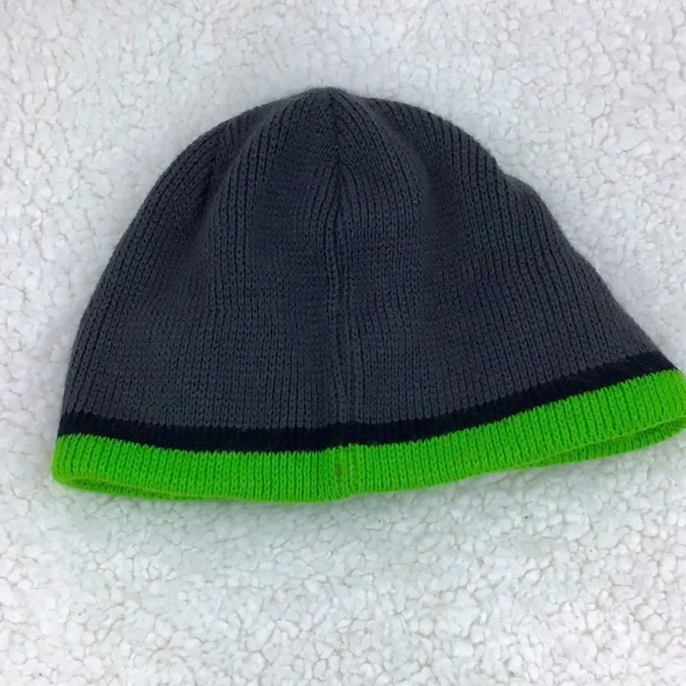 The North Face Black and Green Knit Hat